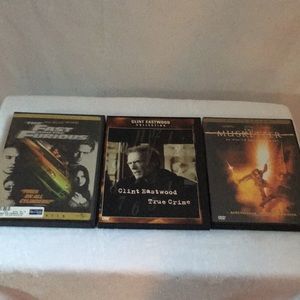 Lot of 3 DVD’s. The Fast & Furious, Clint Eastwood True Crime, & The Musketeer